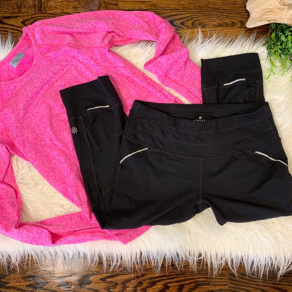 ❗️Sᴏʟᴅ❗️{Athleta} Capri Style Yoga Running Pants - Picture 1 of 8